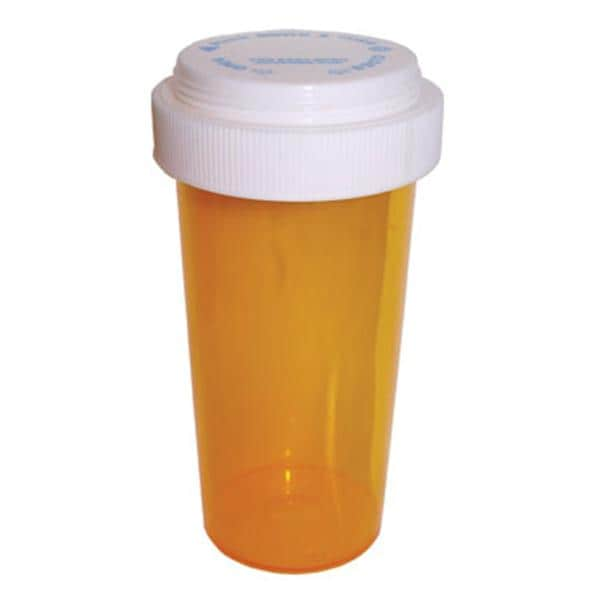 Medicine Vial Plastic 20 Dram Amber Reusable 270/Ca