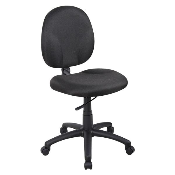 Wide Seat Fabric Task Chair Black Frame Black Fabric Ea