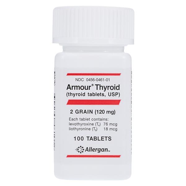 Armour Thyroid Tablets 2 Grain 120mg Bottle 100/Bt