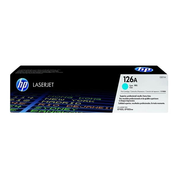 HP 126A Cyan Original Toner Cartridge (CE311A) Ea