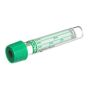 Vacuette Venous Blood Collection Tube Green/Green 13x75mm 4mL Pl-Cp Plstc 50/Pk