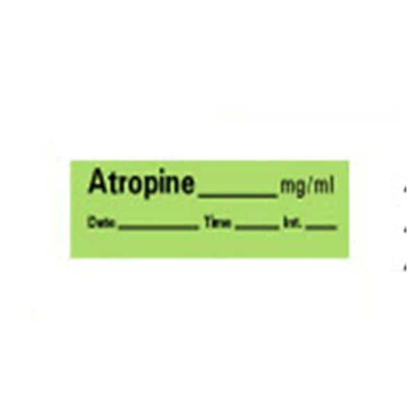 Anesthesia Tape DTI Atropine mg/ml Green 1/2x500" 500/Rl