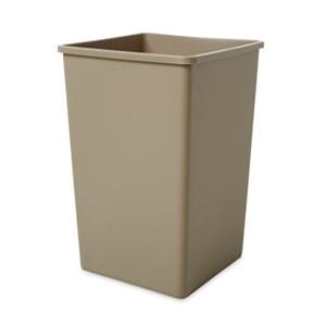 Can Trash Untouchable Resin 27.66x19-1/2" Square 35gal No Lid Beige 4/Ca