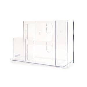 Sanitization Station Clear f/ 2 Boxes Of Masks / Tissue Box / 18 oz Sanitizer Ea