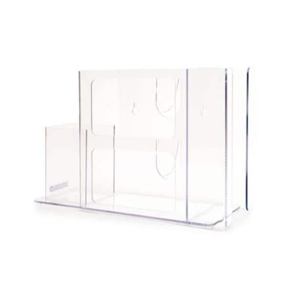 Sanitization Station Clear f/ 2 Boxes Of Masks / Tissue Box / 18 oz Sanitizer Ea