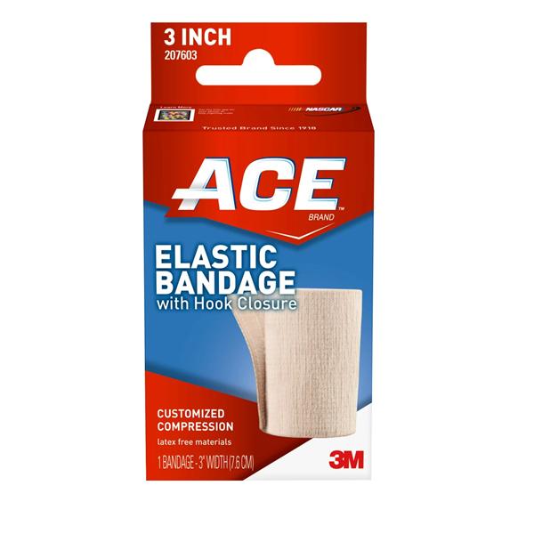 ACE Stretch Bandage Elastic 3"x5.3' Beige Non-Sterile 72/Ca