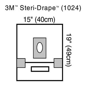 Steri-Drape 15x19" Sterile Surgical Drape Fenestrated