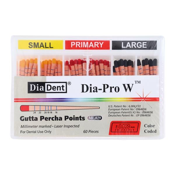 Dia-Pro W Gutta Percha Points Assorted 60/Bx