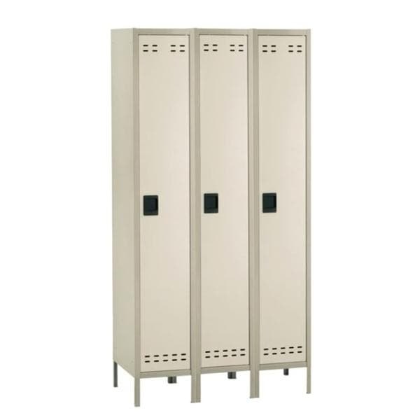 Storage Locker 1 Tier/3 Bank Steel Padlock Handle Tan Ea