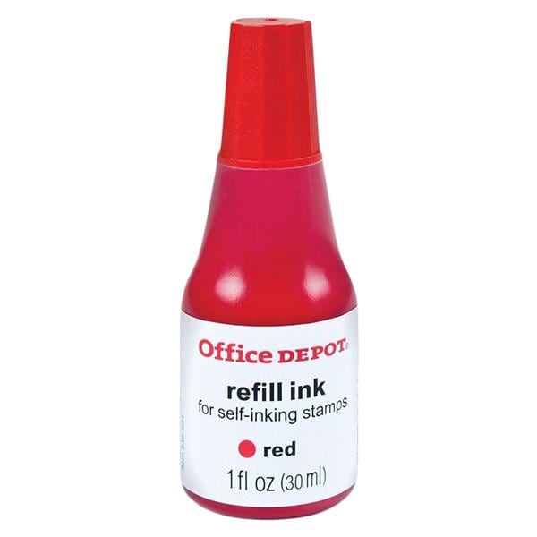 Office Depot Brand Self-Inking Refill Ink 1 Oz Red Ea