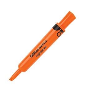 Chisel-Tip Highlighter Plastic Fluorescent Orange 12/Pk