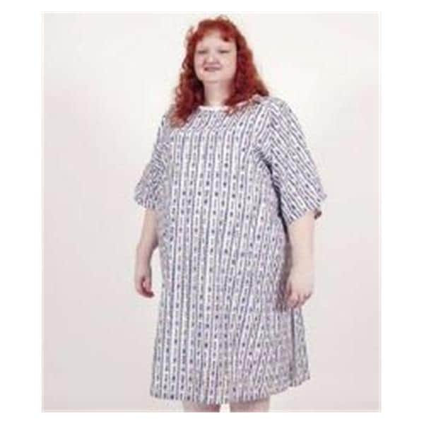 Telemetry / IV Gown Adult 3X Large Blue Diamond Print 12/Pk