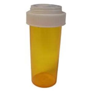 Medicine Vial Plastic 8 Dram Amber Reusable Non-Sterile 50/Pk