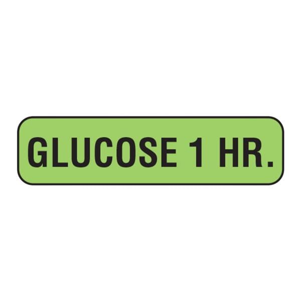 Label Glucose 1 hr Fluorescent Green 5/16x1-1/4" 500/Rl