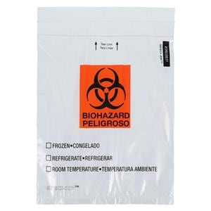 Speci-Zip Biohazard Bag Clear Zip Closure With 3-Wall/ Document Pouch 1000/Ca