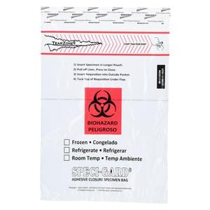 Speci-Gard Specimen Transport Bag Clear Adhesive Closure W/ 2-Wall/ Pckt 500/Ca