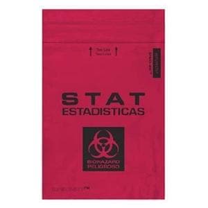 Speci-Zip Stat Biohazard Bag Red/Black Zip Closure 1000/Ca