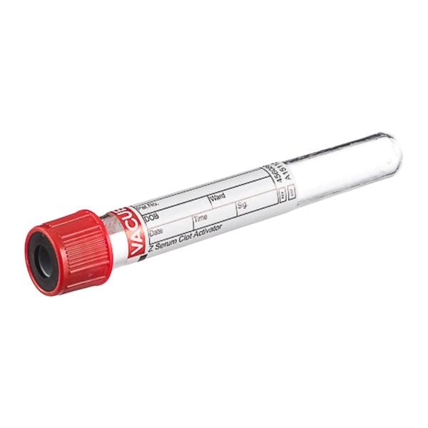 Vacuette Venous Blood Collection Tube Red/Black 6mL Plastic 50/Pk