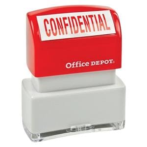 Office Depot Brand Pre-Inked Message Stamp "Confidential" Red Ea