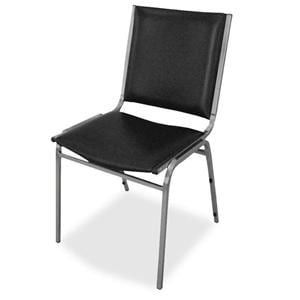 Lorell Padded Armless Stacking Chairs Black 4/Carton 4/Cr