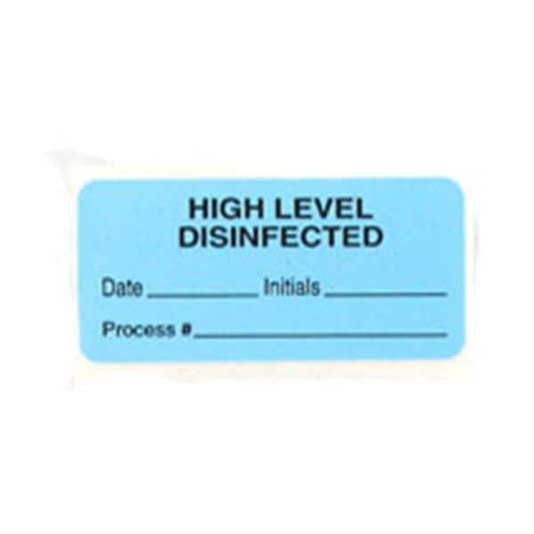 Label High Level Disinfected Blue 2-1/4x1" 1/Rl