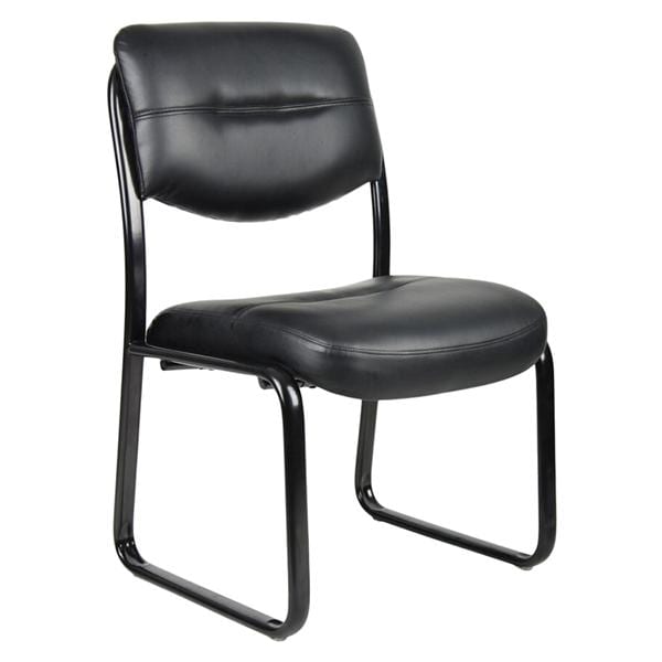 LeatherPlus Guest Chair Antimicrobial Vinyl Black Ea