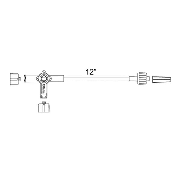 Medex IV Extension Set 12" Male Luer Lock Adapter 25/Ca