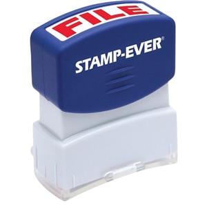 U.S. Stamp & Sign Pre-inked Stamp "FILE" Red Ea