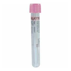 Vacuette Venous Blood Collection Tube Pink/Black 6mL Pull Cap Plastic 50/Pk