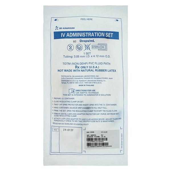 IV Administration Set Y-Injection Site 84" 60 Drops/mL Priming Volume 18mL Ea, 50 EA/CA