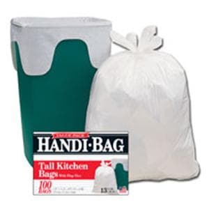 Handi Bag White Kitchen - Flap Tie 13Gal 100/Bx, 6 BX/CA