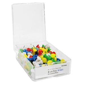 Sparco Pushpins 3/8 in Assorted Colors 100/Box 100/Bx