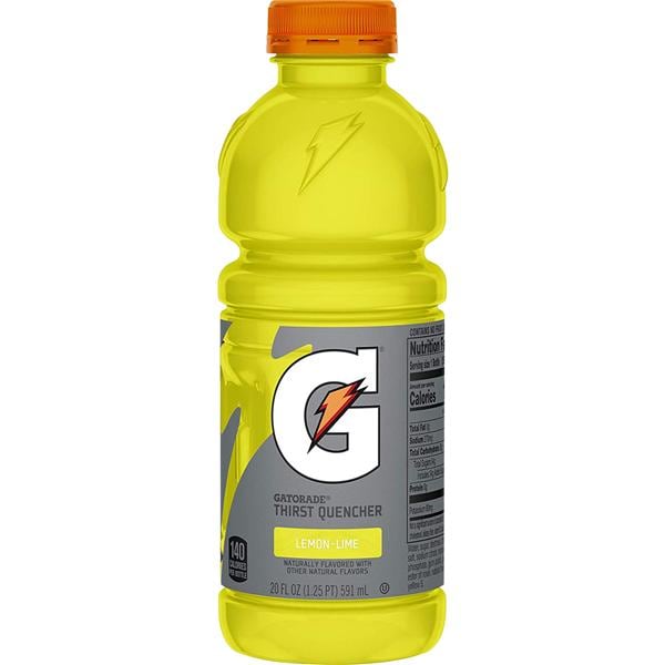 Gatorade Sports Beverage Lemon Lime 20oz Wide Mouth Bottle 24/Ca