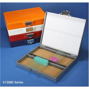 Microscope Slide Storage Box Blue 100 Position Ea