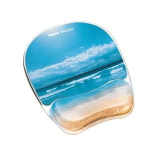 Fellowes Gel Mouse Pad With Wrist Rest Sandy Beach Ea