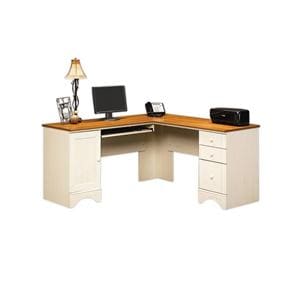 Harbor View Collection Corner Computer Desk Antiqued White Ea