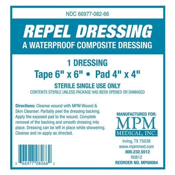 Repel Composite Composite Dressing 6x6" Non-Adherent Adhesive White Absorbent