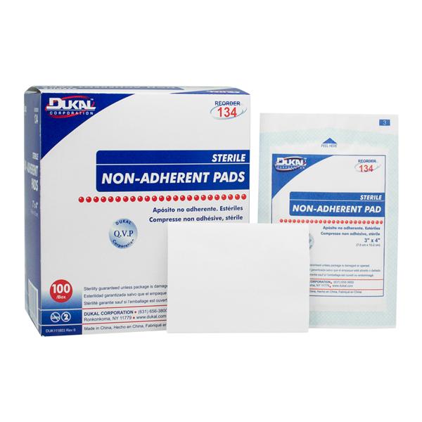 Film Pad 3x4" Sterile Non-Adherent White Absorbent LF