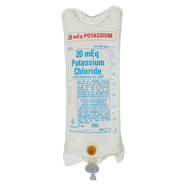 Potassium Chloride Injection Preservative Free Bag 1000mL 12/Package