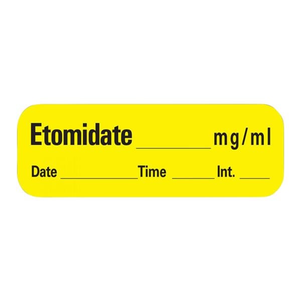 Label Etomidate 1.5x.5 Yellow 600/Rl 600/Rl