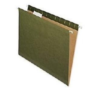 1/5-Cut Hanging File Folder Letter Size Green 25/Box 25/Bx