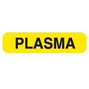 Label Plasma Yellow Paper 1-5/8x3/8" 1000/Pk