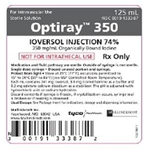 Optiray 350 Injection 74% Power Injector Syringe 125mL 20/Ca