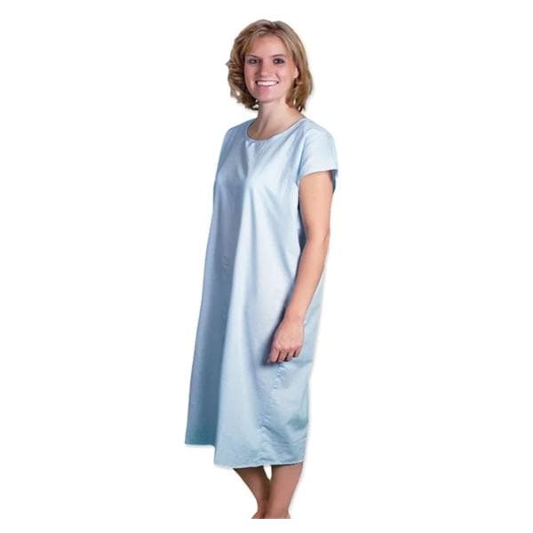 Patient Gown Adult Large Blue Reusable Ea