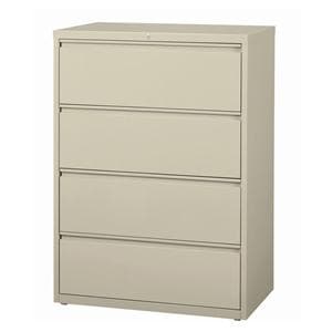 Steel Lateral File 4-Drawer 52 1/2 in x 36 in x 18 5/8 in Putty Ea