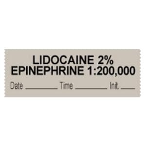 Label "Lidocaine w/Epi 2%" 500" Gray 1/Rl 1/Rl