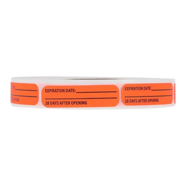 Label Paper Expiration Date Fluorescent Red 1-7/16x3/8" 1" Core 666/Rl