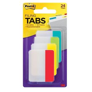 Post-it Durable Tabs 2" Assorted Colors Pad Of 24 Flags 24/Pk