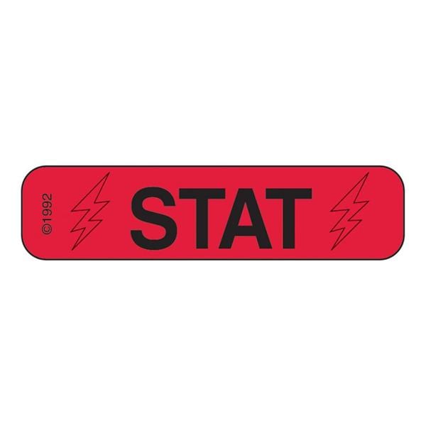 Label STAT Red/Black 1-5/8x3/8" 1000/Pk