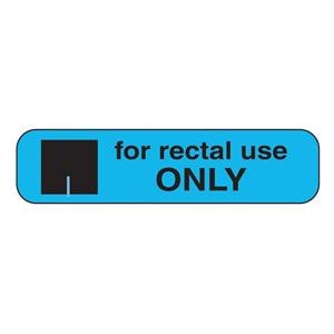 Label "Rectal Use" Blue 1-5/8x3/8" 1000/Rl